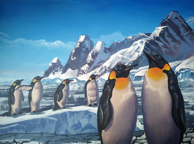 "March of the Penguins" - Acrylic on Canvas