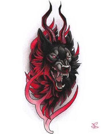 "Neo-Traditional Wolf"